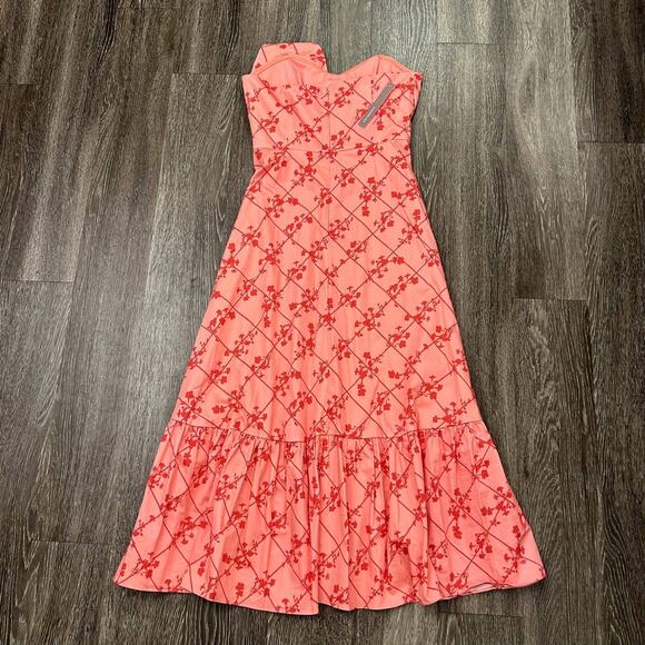 Anthropologie Hutch Pink Floral Bow-Tie Maxi Dress NWT Size 10 Wedding Guest - Picture 6 of 14